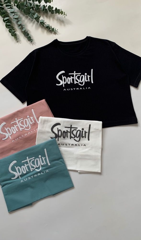 نمای 4 کراپ پنبه زنانه چاپ نوشته Sportsgirl