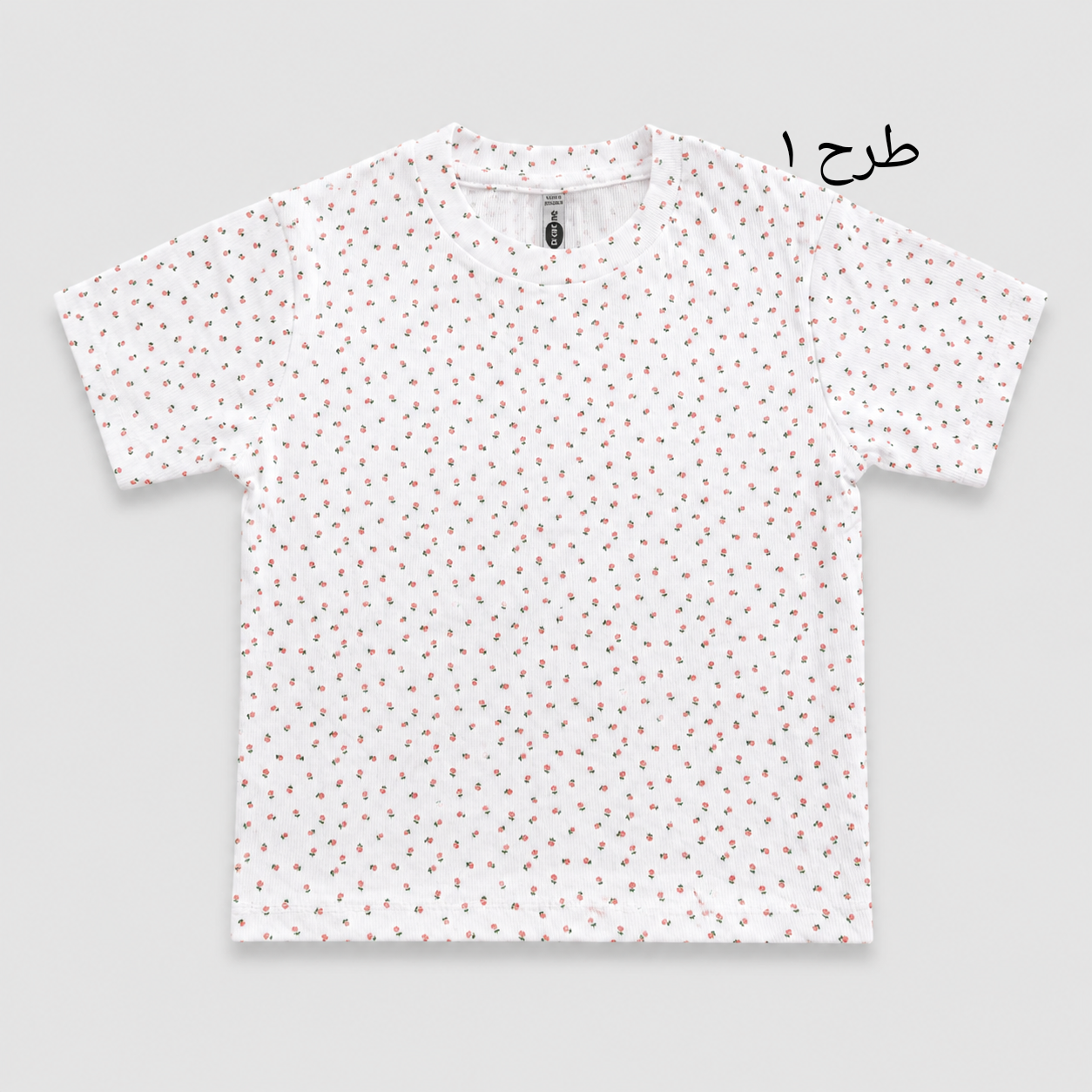 نمای 2 تیشرت کراپ طرحدار وارداتی زنانه