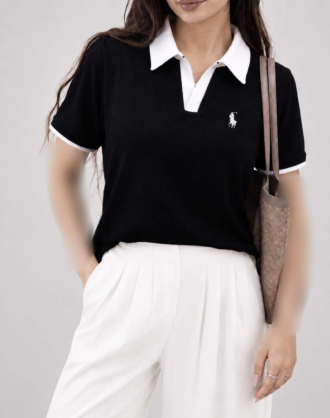 پولوشرت کبریتی قواره دار گلدوزی Polo