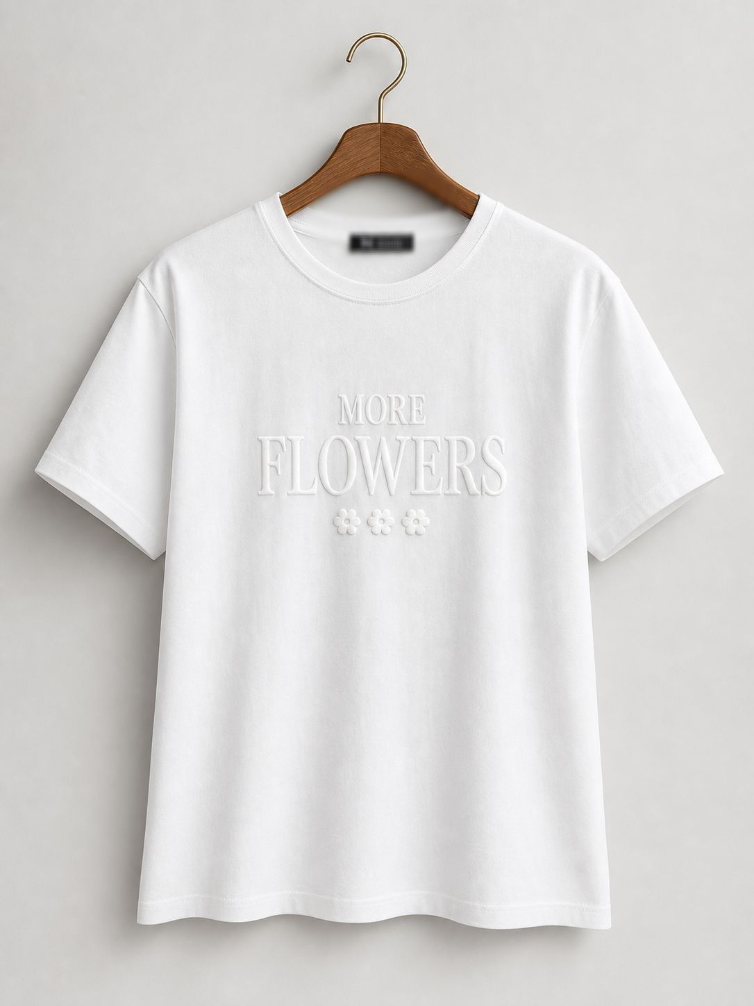 نمای 5 تیشرت پنبه چاپ پفکی Flowers