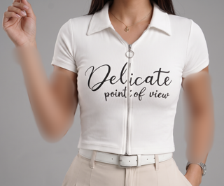 پولوشرت زیپ دار چاپ Delicate