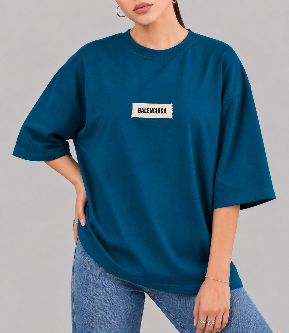 تیشرت باکسی طرح کنفی Balenciaga