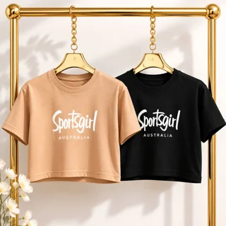 کراپ پنبه زنانه چاپ نوشته Sportsgirl