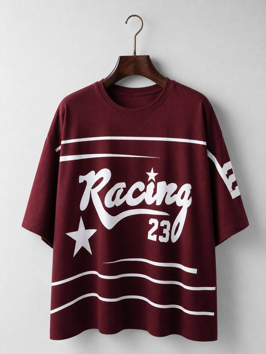 نمای 4 تیشرت باکسی‌ زنانه چاپ Racing