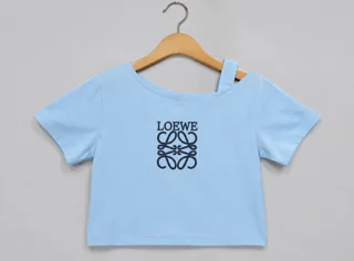 کراپ پنبه زنانه تک بند چاپ LOEWE