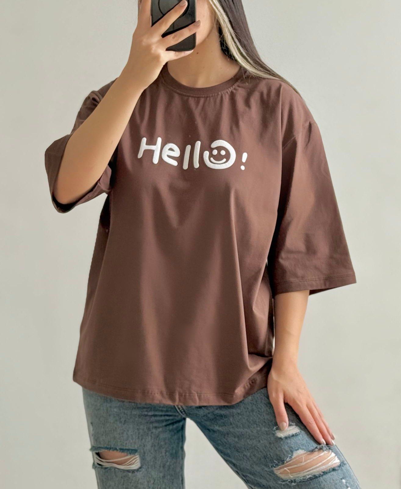 تیشرت باکسی چاپ Hello